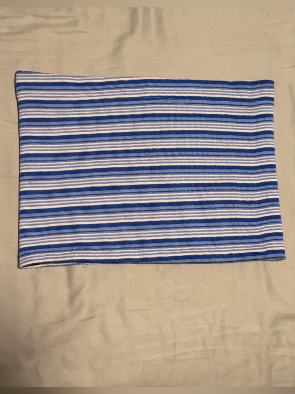No Boundaries Blue and White Striped Strapless Cropped Tube Top